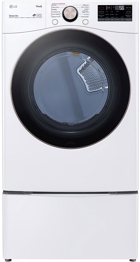 LG DLGX4001W 27 Inch Gas Smart Dryer with 7.4 Cu. Ft. Capacity 12 Dryer Programs Sensor Dry Steam Wrinkle Care Dial A Cycle SteamSanitary and