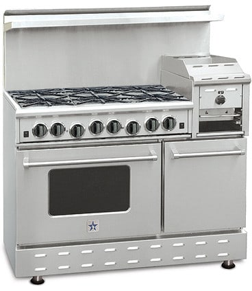 BlueStar RNB486GHCSS 48 Inch Gas Range with 6 Open Burners, 12