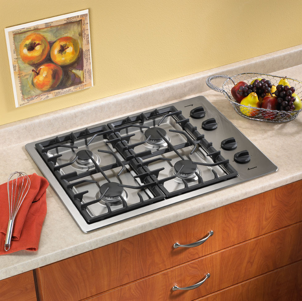 Amana AKS3040BSS 30 Inch Gas Cooktop with Continuous Cast