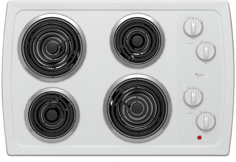 Whirlpool RCS3014RQ 30 Inch Coil Electric Cooktop with 4 Coil Heating