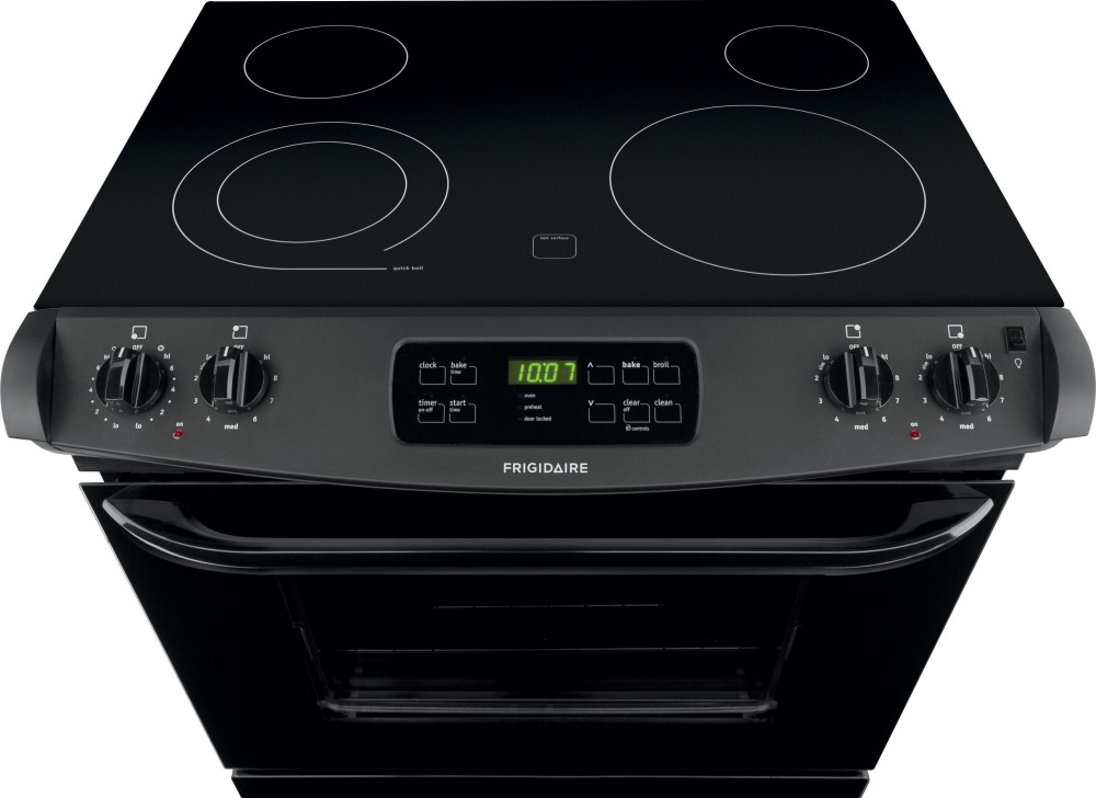Frigidaire FFES3025PB 30 Inch Slidein Smoothtop Electric Range with 4.6 cu. ft. Oven, 4 Heating