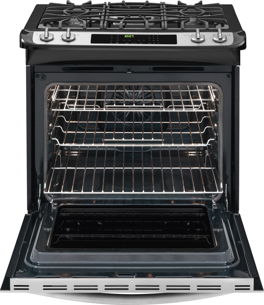 Frigidaire FGDS3065PF 30 Inch SlideIn DualFuel Range with 4 Gas