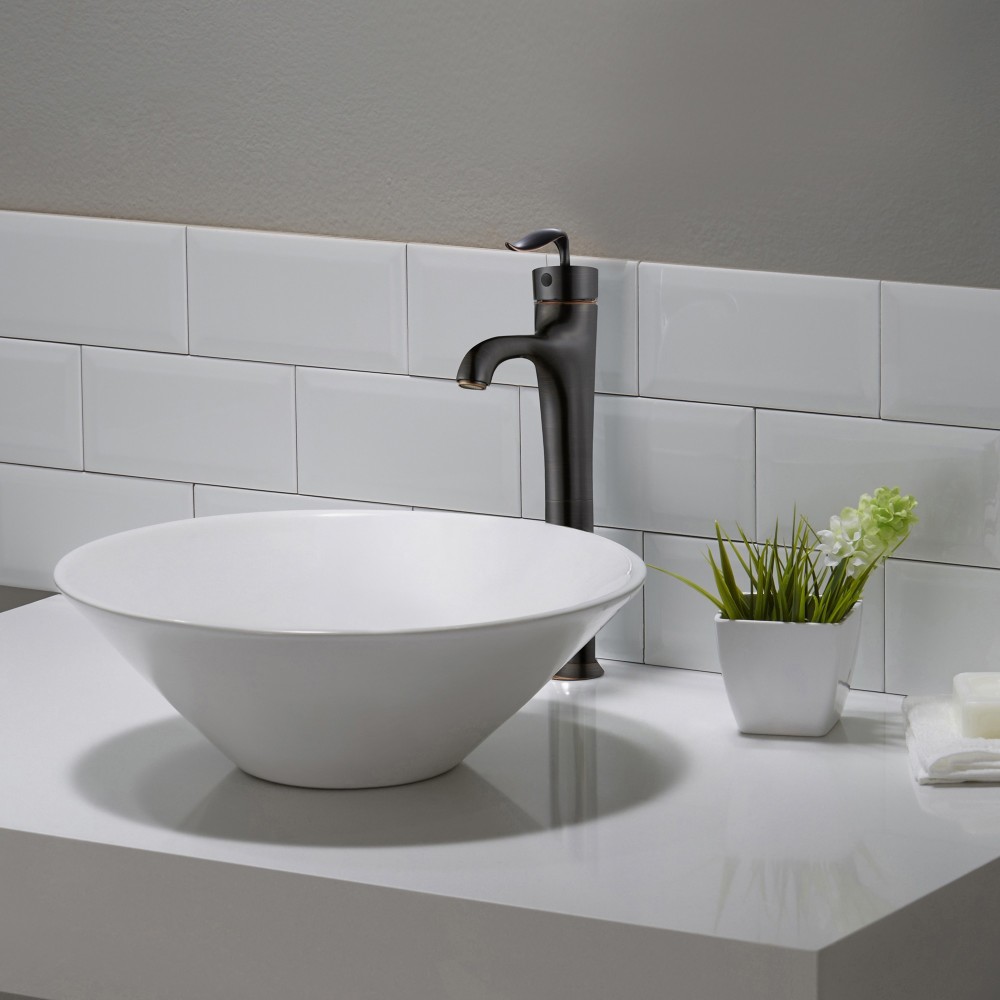 Kraus Fvs13800orb Single Handle Cast Spout Vessel Sink