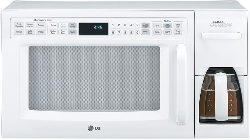 LG LCRM1240SW 1.2 Cu. Ft. Countertop Combination Microwave and Coffee Maker with 1200 Cooking ...