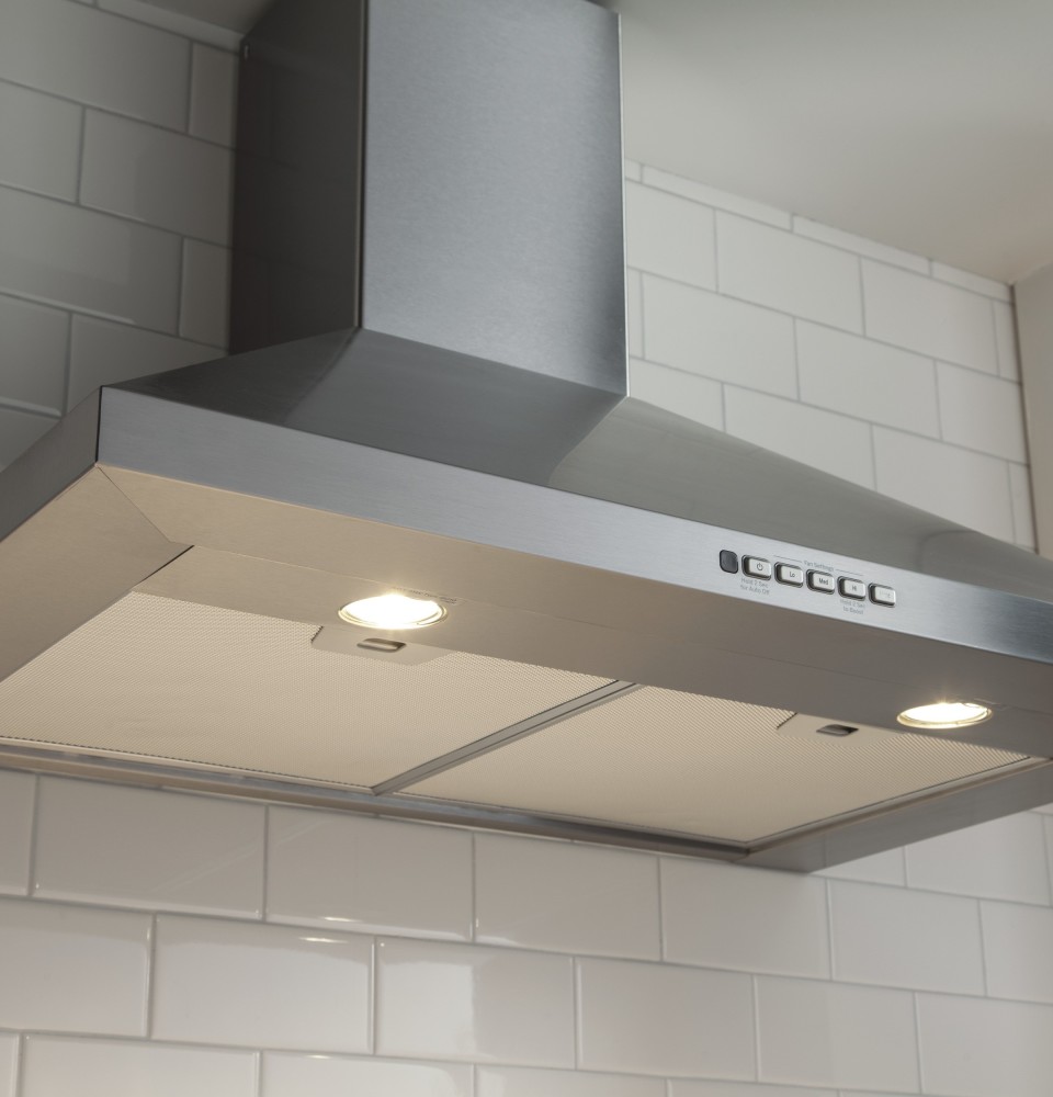 GE JVW5301SJSS 30 Inch Wall Mount Chimney Hood with 350