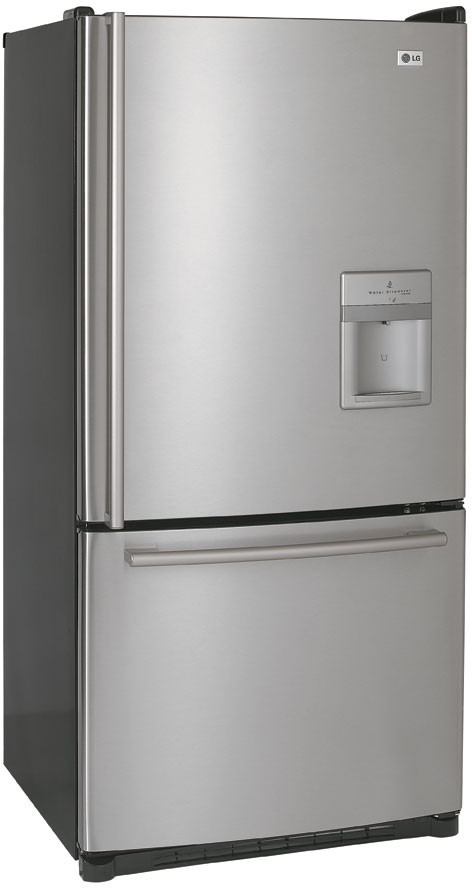 Single Door Bottom Freezer With Water Dispenser LG LRBC22544 22.4 Cu. Ft. Bottom Freezer Refrigerator with Swing