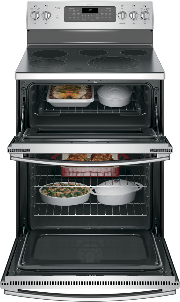 GE PB980SJSS 30 Inch Freestanding Double Oven Electric Range with 5