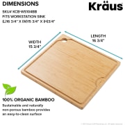 Kraus Solid Bamboo Cutting Board KCBWS104BB