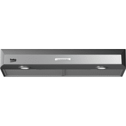 Beko Chs30100ss 30 Inch Under Cabinet Range Hood With 3 Speed 250 Cfm Blower Push Button Control Halogen Lighting Dishwasher Safe Mesh Filters 54 To 62 Dba Noise Level And Fingerprint Free Stainless Steel