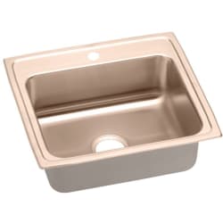 22 Inch Medical Grade Single Bowl Sink  - 22 Inch Antimicrobial Copper Single Bowl Drop-In Sink view