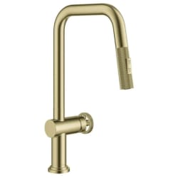 16 1/8 Inch Industrial Pull Down Single Handle Kitchen Faucet  - Industrial Pull-Down Single Handle Kitchen Faucet in Brushed Gold view