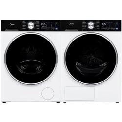 Side-by-Side Front Load Washer and Electric Dryer Set in White - Side-by-Side Washer & Dryer Set with Front Load Washer & Heat Pump Dryer in White view