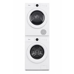 Stacked Front Load Washer and Electric Dryer Set in White - Stacked Front Load Washer and Electric Dryer Set in White view