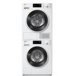 Stacking Kit  - Stacked Washer & Dryer Set with Tray with Front Load Washer & Ventless Electric Dryer in White view