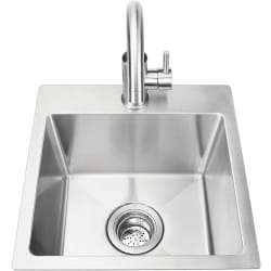 Single Bowl Stainless Steel Dual Mount Sink  - 18 Inch Stainless Steel Dual Mount Sink with Faucet view