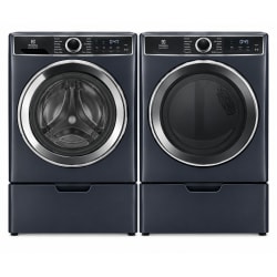 Side-by-Side on Pedestals Front Load Washer and Electric Dryer Set in Sapphire Blue - Side-by-Side on Pedestals Washer & Dryer Set with Front Load Washer and Electric Dryer in Sapphire Blue view