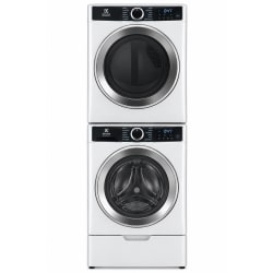 Stacked Front Load Washer and Electric Dryer Set in White - Stacked Washer & Dryer Set with Front Load Washer and Electric Dryer in White view