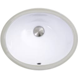 13 Inch Undermount Bottom Glazed Ceramic Single Bowl Bathroom Sink  - 13 Inch X 10 Inch Bottom Glazed Undermount Ceramic Sink In White view