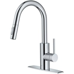 Single Handle Pull Down Kitchen Faucet - Pull-Down Single Handle Kitchen Faucet with QuickDock Top Mount Installation Assembly in Chrome view
