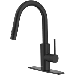 Single Handle Pull Down Kitchen Faucet - Pull-Down Single Handle Kitchen Faucet with QuickDock Top Mount Installation Assembly in Matte Black view
