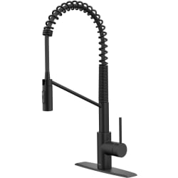 Single Handle Commercial Kitchen Faucet - Oletto™ Commercial Style Pull-Down Single Handle Kitchen Faucet with QuickDock Top Mount Installation Assembly in Matte Black view