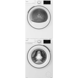 Stacked Front Load Washer and Electric Dryer Set in White - Stacked Washer & Dryer Set view