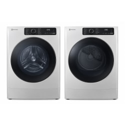 Side-by-Side Front Load Washer and Gas Dryer Set in Platinum - Side-by-Side Washer & Dryer Set with Smart Front Load Washer and Gas Dryer in Platinum Steel view