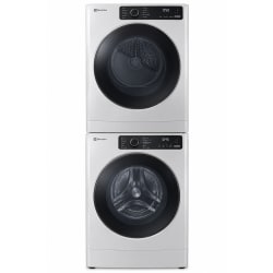 Stacked Front Load Washer and Gas Dryer Set in Platinum - Stacked Washer & Dryer Set with Top Load Washer and Gas Dryer in White view