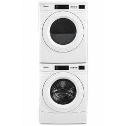 Stacked Front Load Washer and Gas Dryer Set in White - Stacked Washer & Dryer Set with Top Load Washer and Gas Dryer in White view