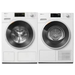 Side-by-Side Front Load Washer and Electric Dryer Set in White - Side by Side Washer & Dryer Set with Front Load Washer & Ventless Electric Dryer in White view
