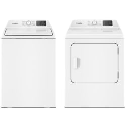 Side-by-Side Top Load Washer and Electric Dryer Set in White - Side-by-Side Washer & Dryer Set with Top Load Washer & Electric Dryer in White view
