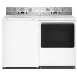 Side-by-Side Top Load Washer and Electric Dryer Set in White - Side-by-Side Washer & Dryer Set with Top Load Washer and Electric Dryer in White view
