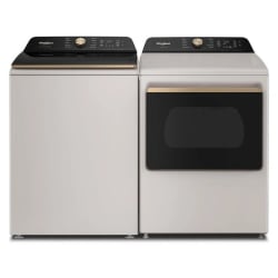 Side-by-Side Top Load Washer and Gas Dryer Set - Side-by-Side Washer & Dryer Set with Top Load Washer and Gas Dryer in Fresh Linen view