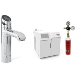 HydroTap Chilled, Sparkling for Residential and Small Commercial - Kitted Base Module  - HydroTap Chilled, Sparkling for Residential and Small Commercial - Kitted Base Module with 1.5 lb CO2 and Regulator with Touch-Free Wave Tap - Bright Chrome view