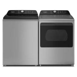 Side-by-Side Top Load Washer and Electric Dryer Set in Radiant Silver - Side-by-Side Washer & Dryer Set with Top Load Washer and Electric Dryer in Radiant Silver view