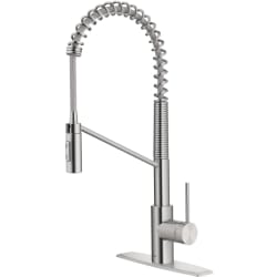 Single Handle Pull Down Commercial Kitchen Faucet  - Commercial Style Pull-Down Single Handle Kitchen Faucet with QuickDock Top Mount Installation Assembly in Spot Free Stainless Steel view
