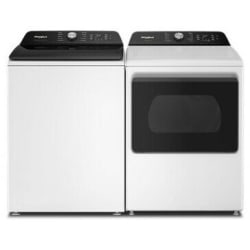 Side-by-Side Top Load Washer and Electric Dryer Set in White - Side-by-Side Washer & Dryer Set with Top Load Washer and Electric Dryer in White view