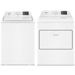 Side-by-Side Top Load Washer and Electric Dryer Set in White - Side-by-Side Washer & Dryer Set with Top Load Washer & Electric Dryer in White view