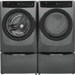 Side-by-Side on Pedestals Front Load Washer and Electric Dryer Set in Titanium - Side-by-Side on Pedestal Washer & Dryer Set view