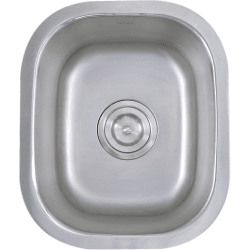 15 Inch Undermount Single Bowl Bar/Prep Sink - 15 Inch Undermount Single Bowl Bar/Prep Sink with 18 Gauge Stainless Steel Front view