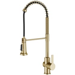 Single Handle Commercial Kitchen Faucet - Britt™ Commercial Style Pull-Down Single Handle Kitchen Faucet in Spot Free Antique Champagne Bronze view