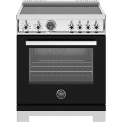 30 Inch Freestanding Induction Range with 4 Elements, 4.6 cu. ft. Oven Capacity, Self-Cleaning, Convection Oven, and 1" Stainless Steel Backguard: Nero Black - 30 Inch Freestanding Induction Range with 4 Elements in Front View view