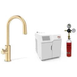 HydroTap Chilled, Sparkling for Residential and Small Commercial - Kitted Base Module  - HydroTap Chilled, Sparkling for Residential and Small Commercial - Kitted Base Module with 1.5 lb CO2 and Regulator with Arc Plus Tap - Brushed Gold view