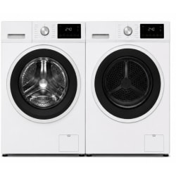 Side-by-Side Front Load Washer and Electric Dryer Set in White - Side-by-Side Washer & Dryer Set with Front Load Washer and Electric Dryer in White view