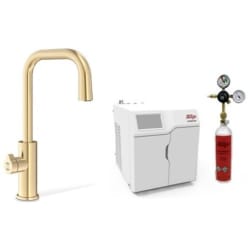 HydroTap Chilled, Sparkling for Residential and Small Commercial - Kitted Base Module  - HydroTap Chilled, Sparkling for Residential and Small Commercial - Kitted Base Module with 1.5 lb CO2 and Regulator with Cube Plus Tap - Brushed Gold view