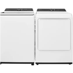 Side-by-Side Top Load Washer and Electric Dryer Set in White - Side-by-Side Washer & Dryer Set with Top Load Washer & Electric Dryer in White view