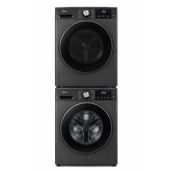 Stacked Front Load Washer and Electric Dryer Set in Charcoal Grey - Stacked Washer & Dryer Set with Front Load Washer & Electric Dryer in Charcoal Grey view