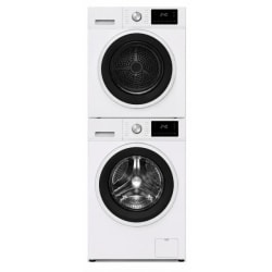 Stacked Front Load Washer and Electric Dryer Set in White - Stacked Washer & Dryer Set with Front Load Washer and Electric Dryer in White view