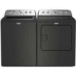 Side-by-Side Top Load Washer and Gas Dryer Set in Black - Side-by-Side Washer & Dryer Set with Top Load Washer and Gas Dryer in Volcano Black view