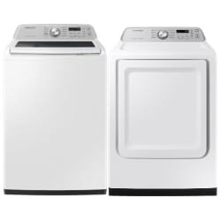 Side-by-Side Top Load Washer and Electric Dryer Set in White - Side by Side Washer & Dryer Set with Top Load Washer and Electric Dryer in White view